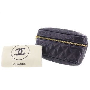 CHANEL Matelasse Bum Bag Navy Lambskin Leather
